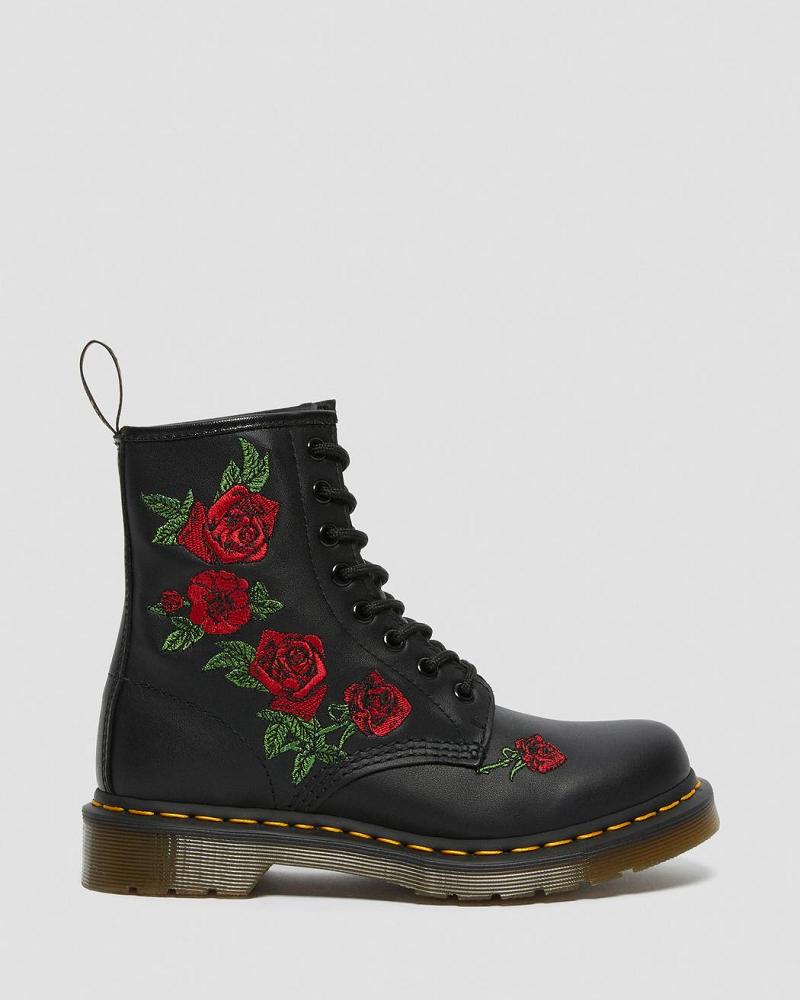 Dr Martens 1460 Vonda Floral Læder Snørestøvler Dame Sort | DK 215YXF